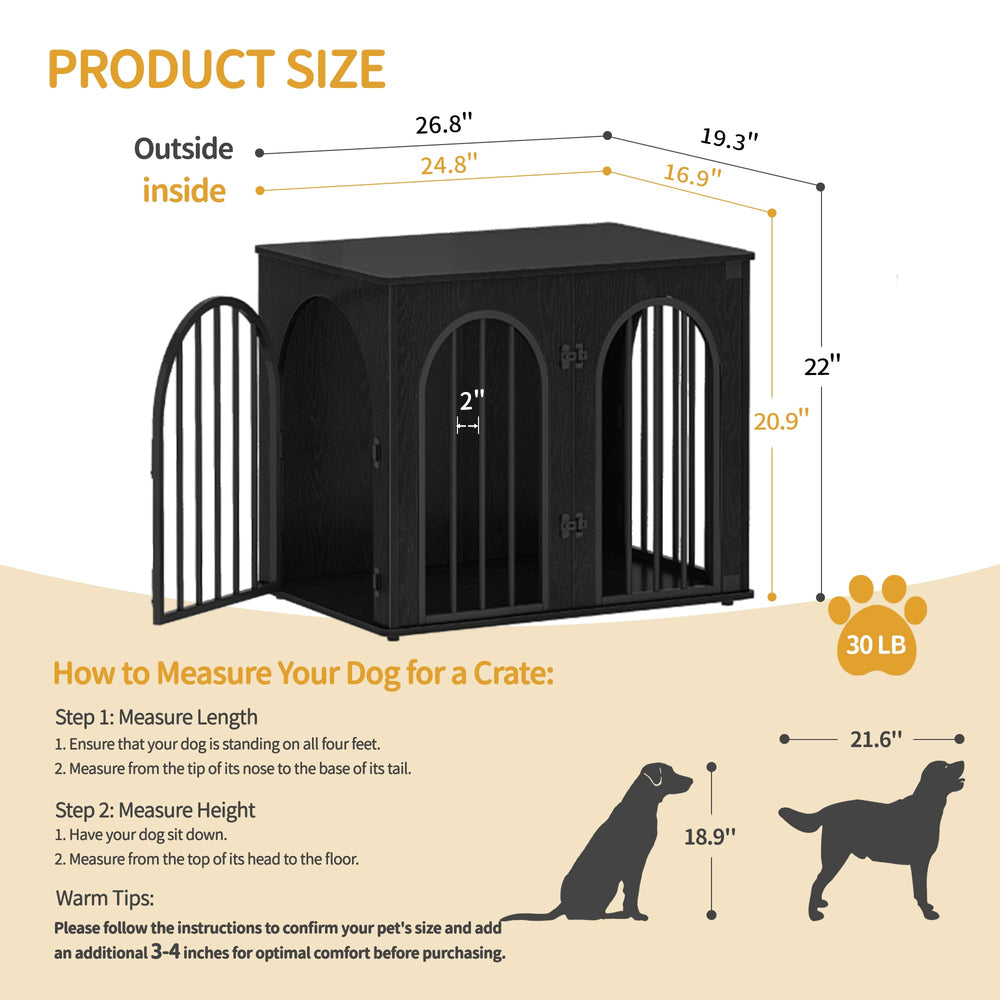 Hzuaneri arch-door dog crate close-up showing modern design integration.