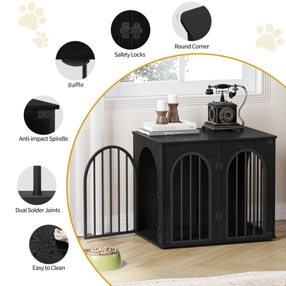 Hzuaneri black-finish crate complements modern living space aesthetics.