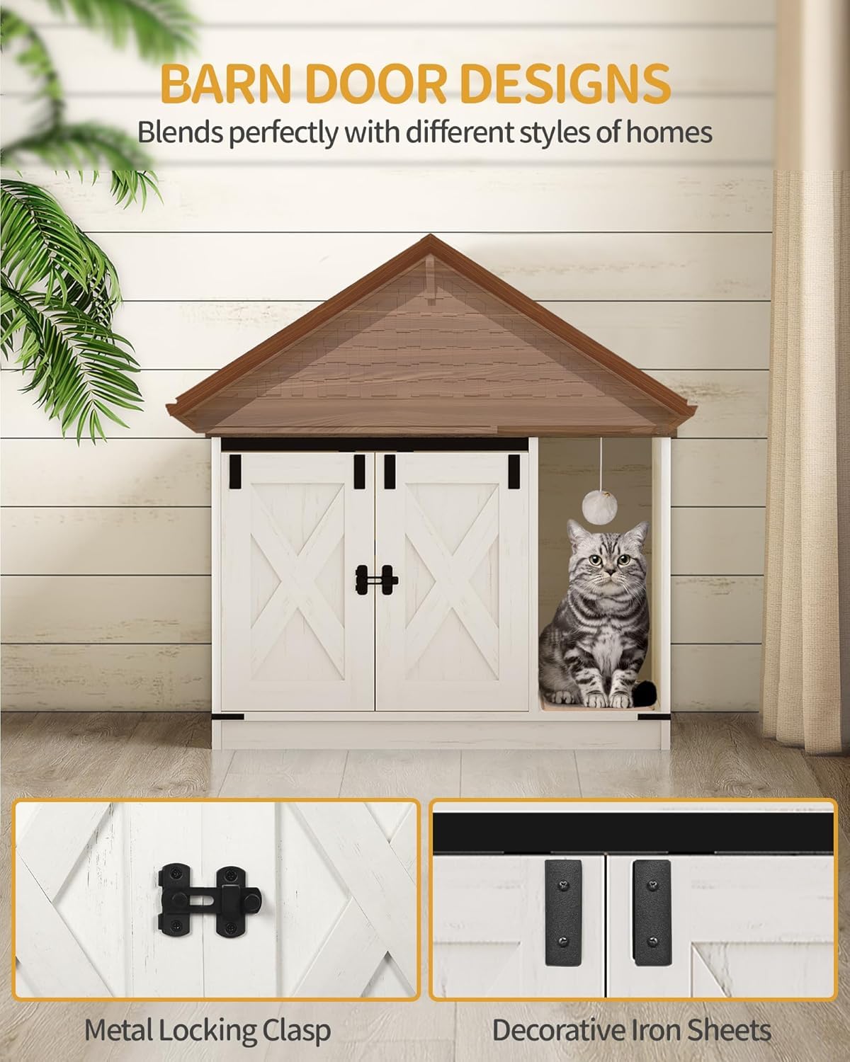 Hzuaneri carpeted-inside-litter-box reduces litter scatter and keeps interior tidy