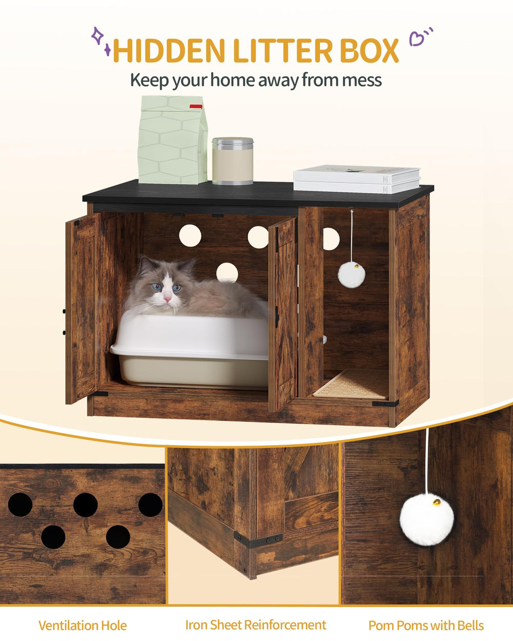 Hzuaneri cat bell and scratching ball provides interactive play