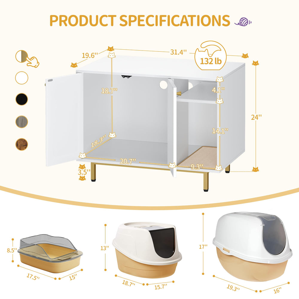 Hzuaneri cat litter box enclosure assembly guide image demonstrates simple setup