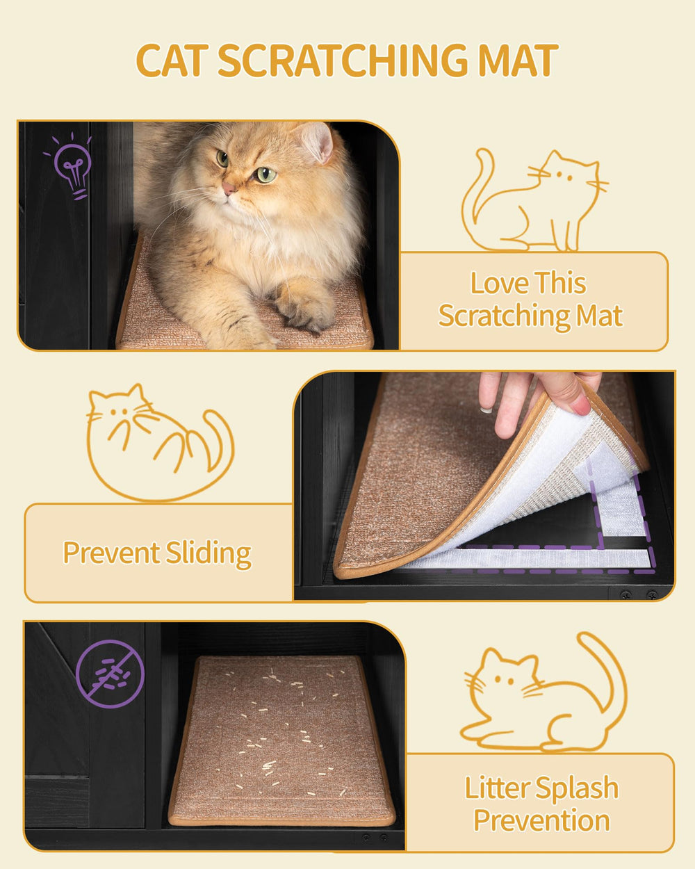 Hzuaneri cat-litter-box-enclosure assembly instructions shown for easy setup