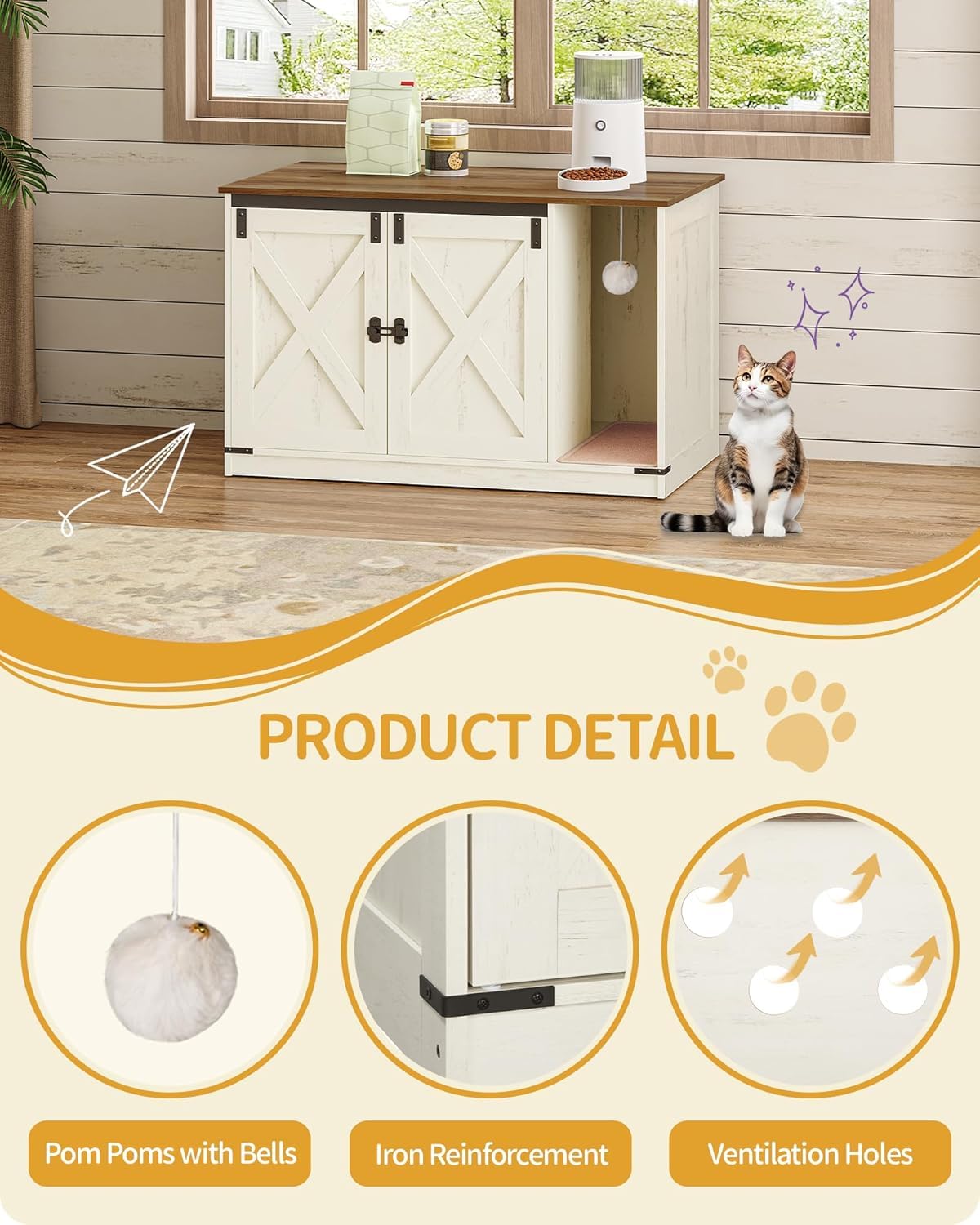 Hzuaneri cat litter box enclosure assembly instructions for quick setup.