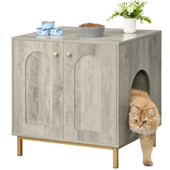 Hzuaneri Cat Litter Box Enclosure front view demonstrates discreet litter space for living rooms.