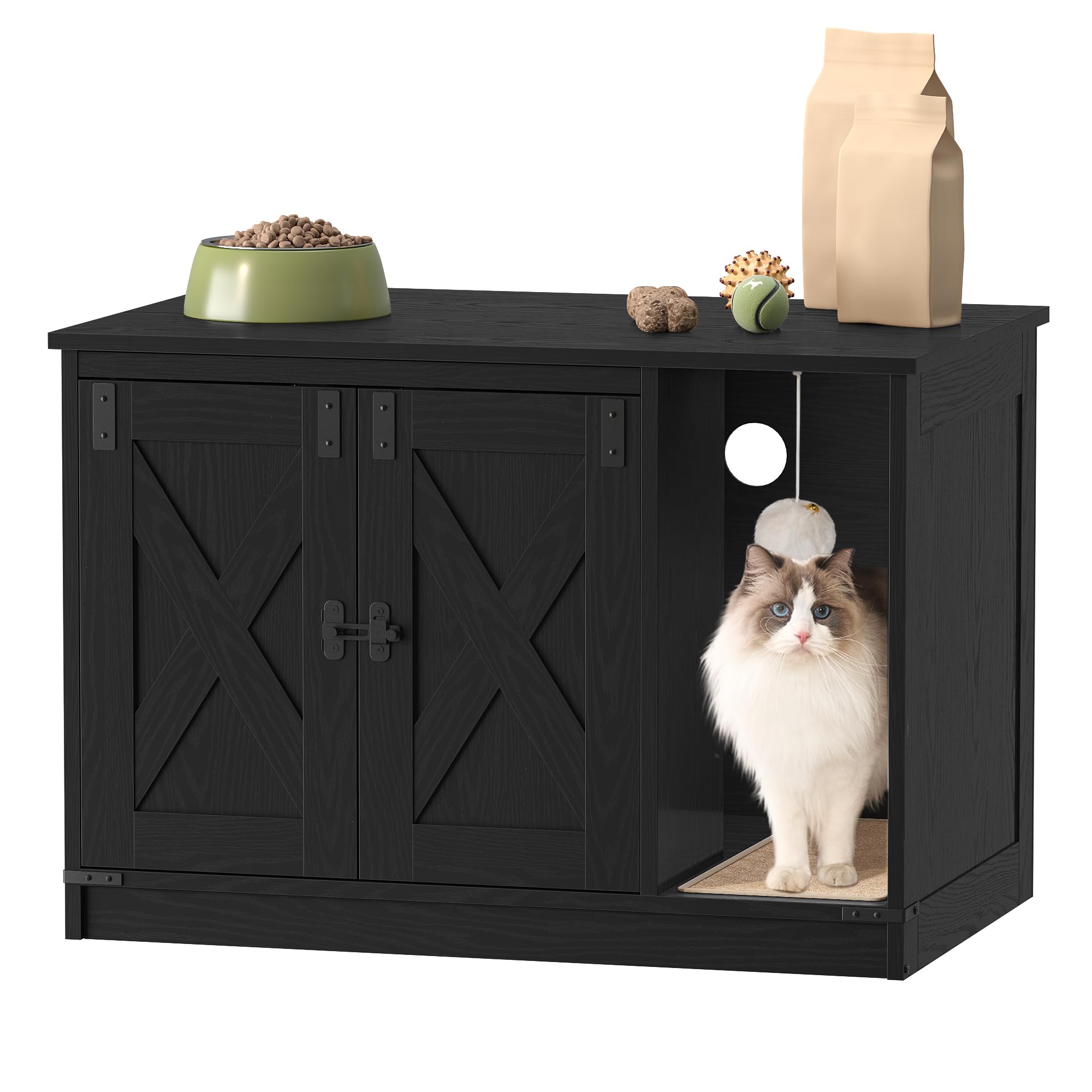 Hzuaneri cat litter box enclosure front view showing hidden privacy