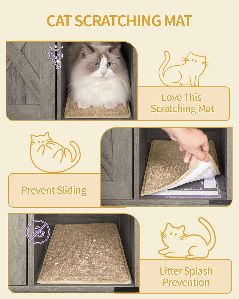 Hzuaneri cat litter box enclosure in hallway provides private cat space.