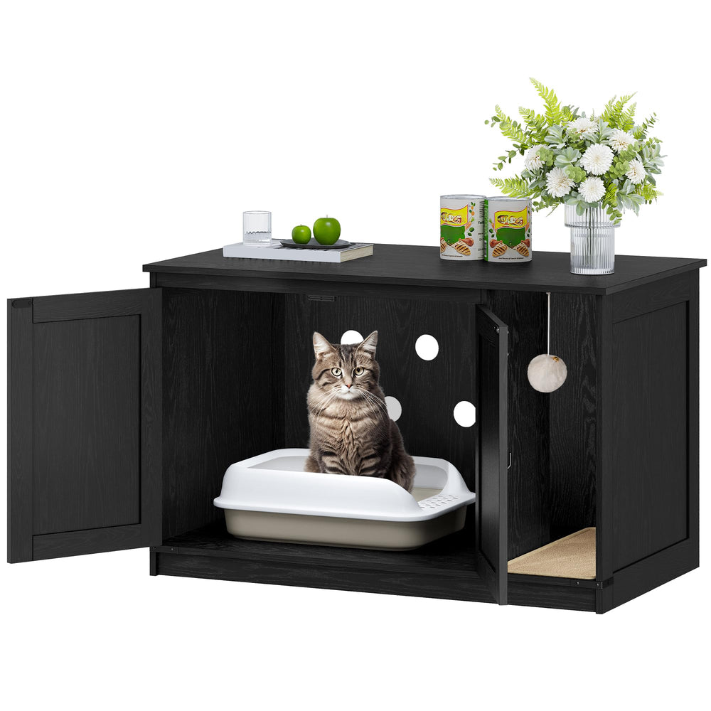 Hzuaneri cat-litter-box-enclosure hallway placement fits narrow spaces