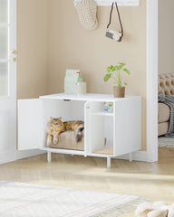 Hzuaneri indoor cat house interior shows large capacity fits most litter boxes