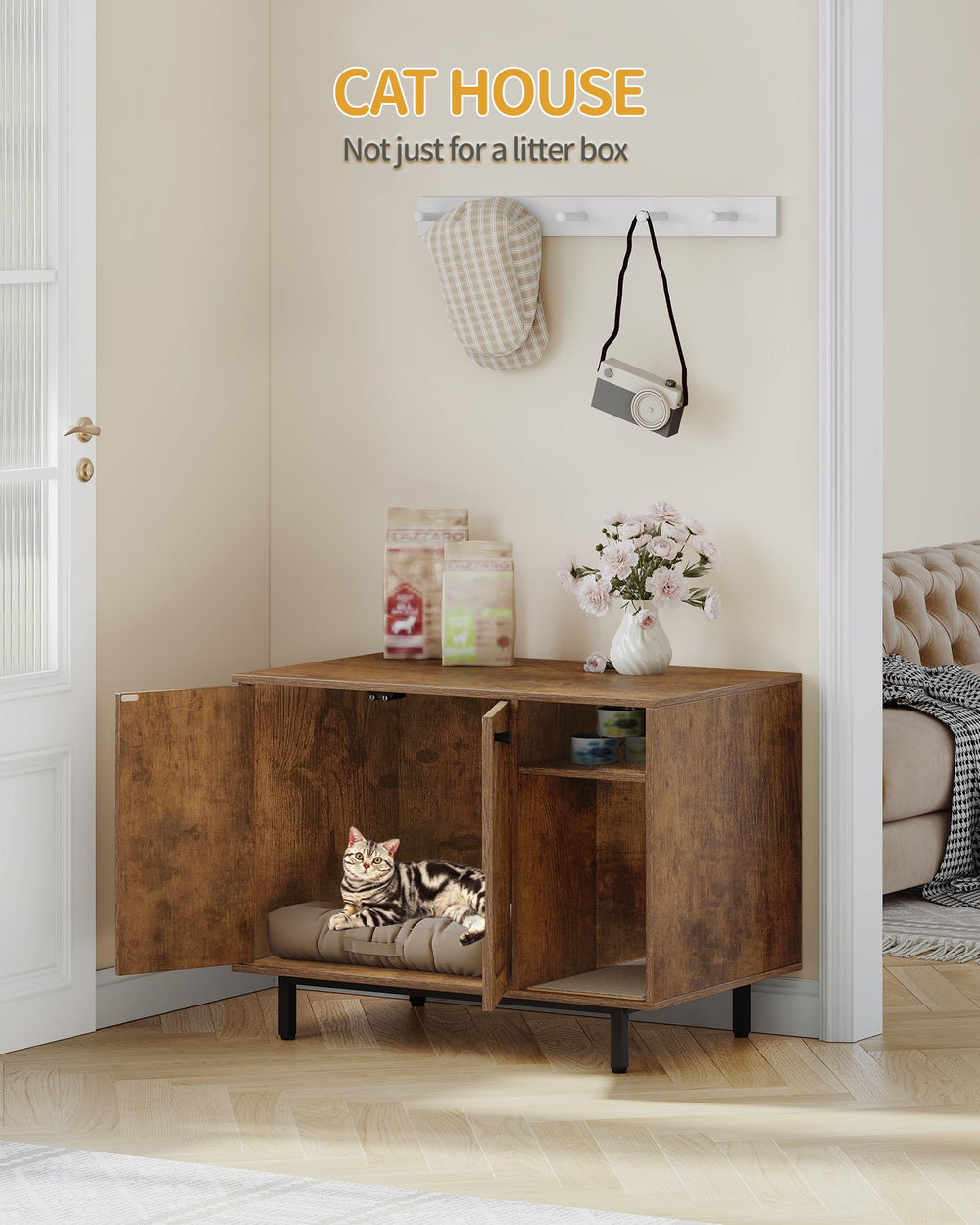 Hzuaneri enclosure interior size confirms universal fit for most litter boxes.