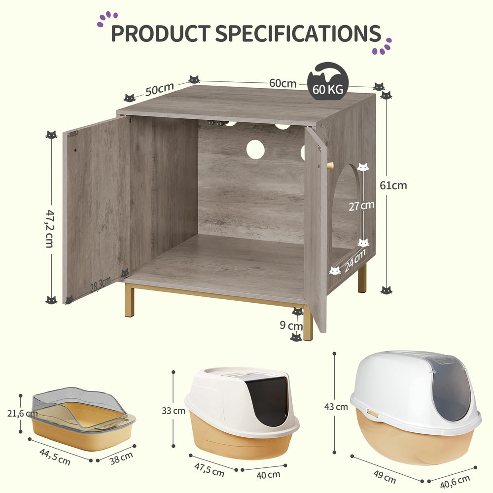 Hzuaneri Cat Litter Box Enclosure interior-space reveals private washroom and odor-light environment.