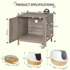 Hzuaneri Cat Litter Box Enclosure interior-space reveals private washroom and odor-light environment.