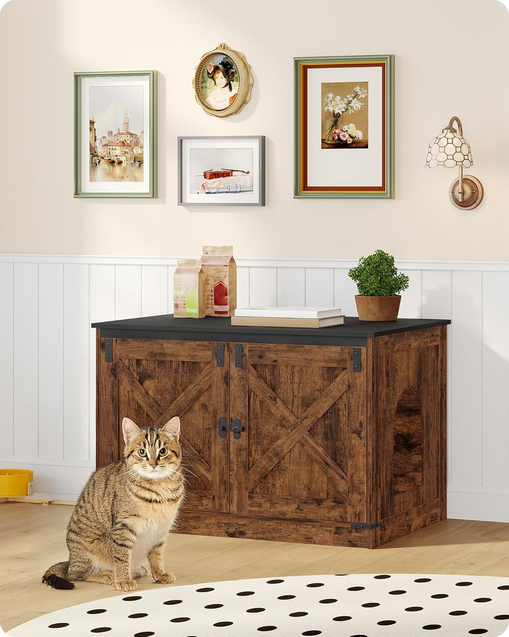 Hzuaneri cat litter box enclosure multipurpose side table beside sofa