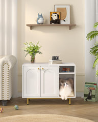 Hzuaneri cat litter box enclosure open compartment interior for easy cleaning