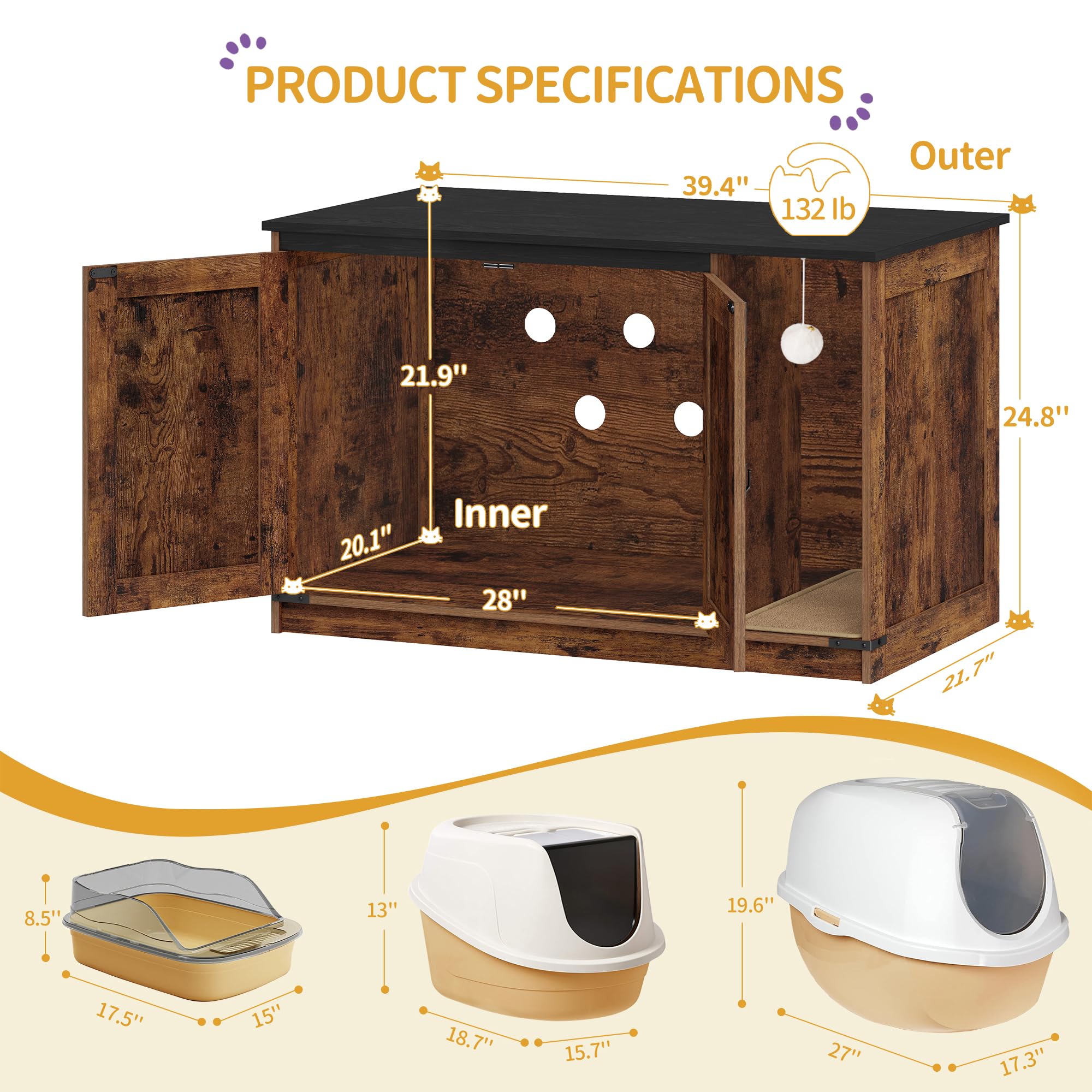 Hzuaneri cat-litter-box-enclosure-privacy-corner emphasizes private space in a hallway.