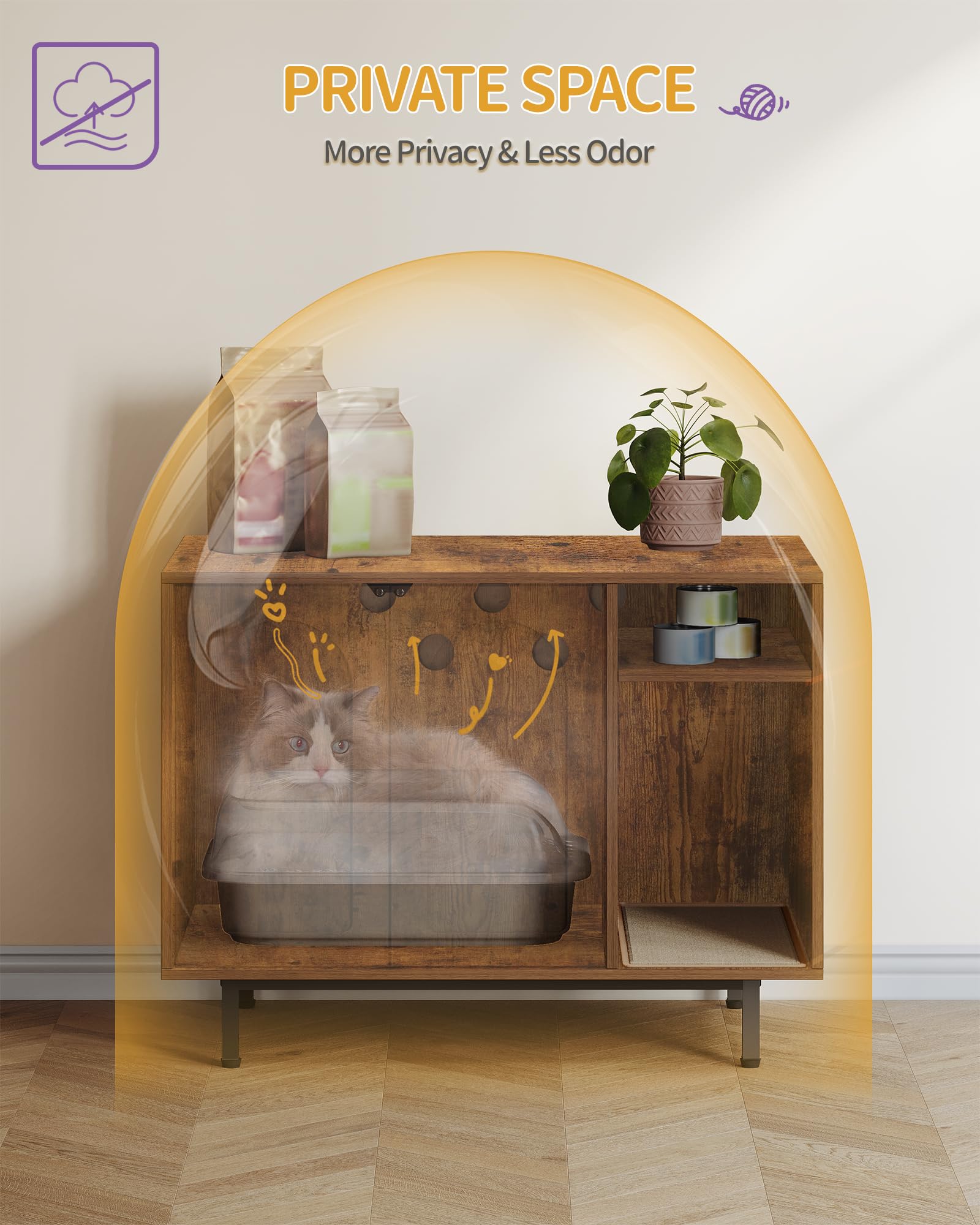 Hzuaneri enclosure storage drawer demonstrates practical organization for wipes and mats.