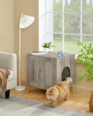 Hzuaneri Cat Litter Box Enclosure top-table-use shows dual-function furniture in action.
