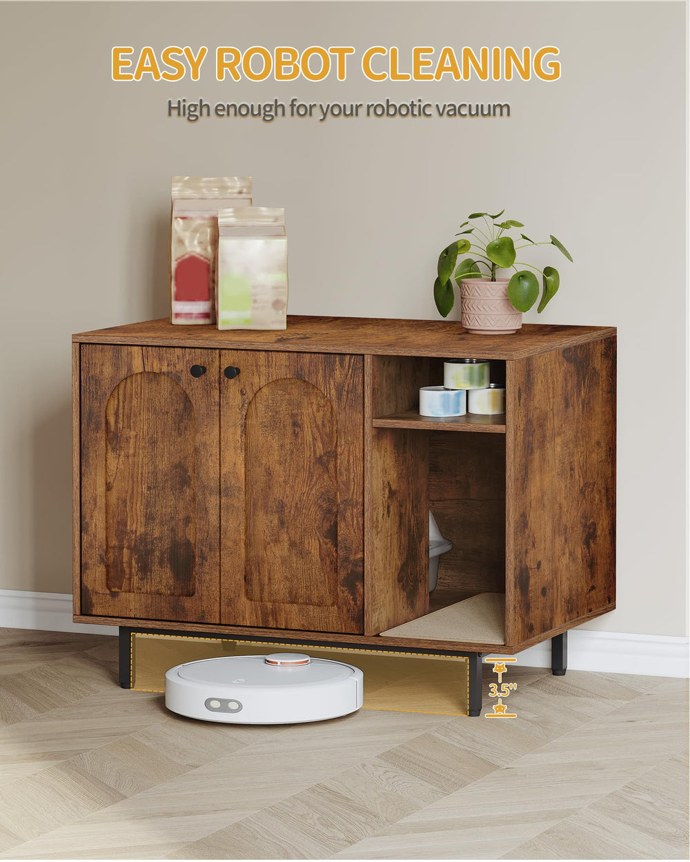 Hzuaneri wood-grain detail image highlights durable particleboard and metal frame.