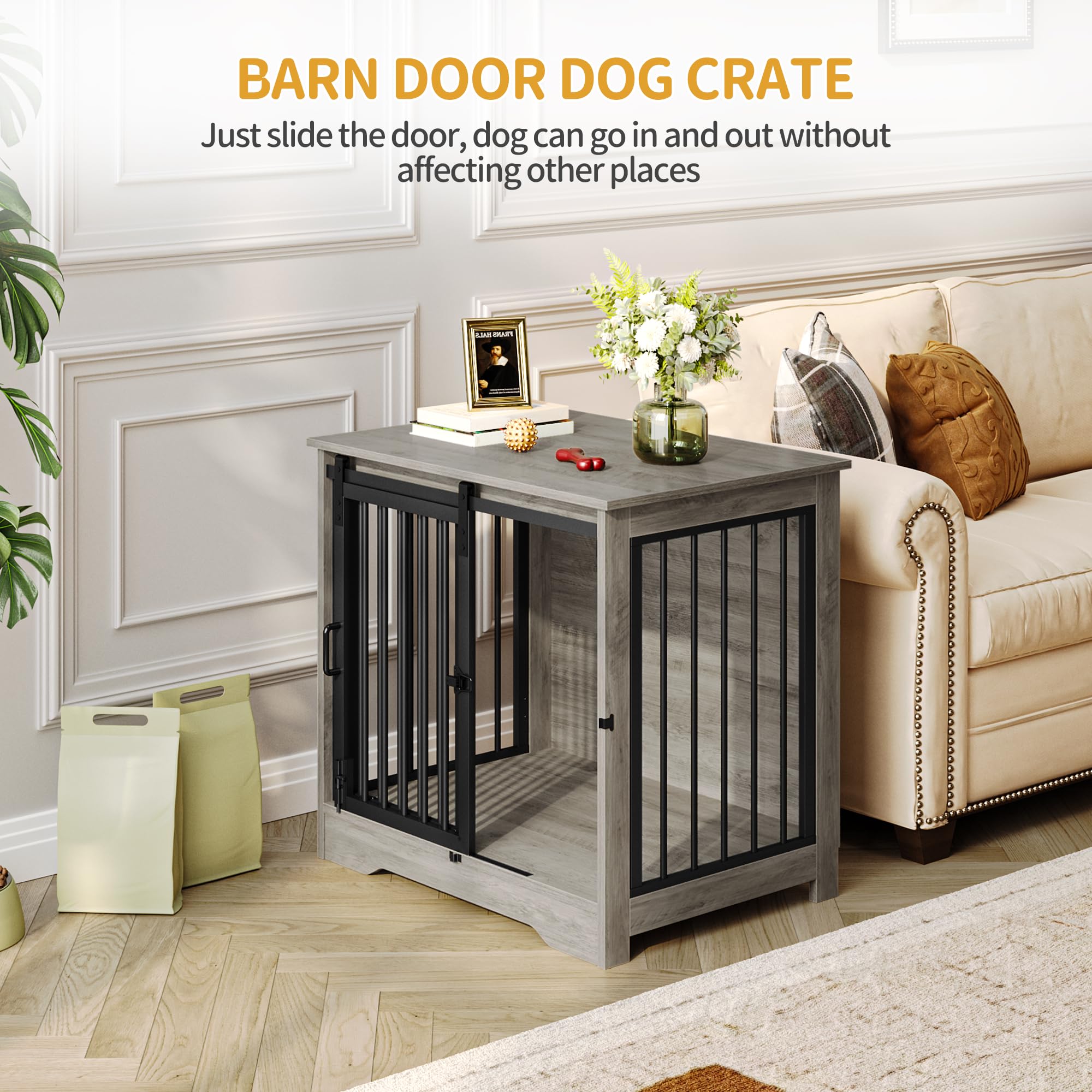 Hzuaneri barn-door sliding design saves space with rustic appeal