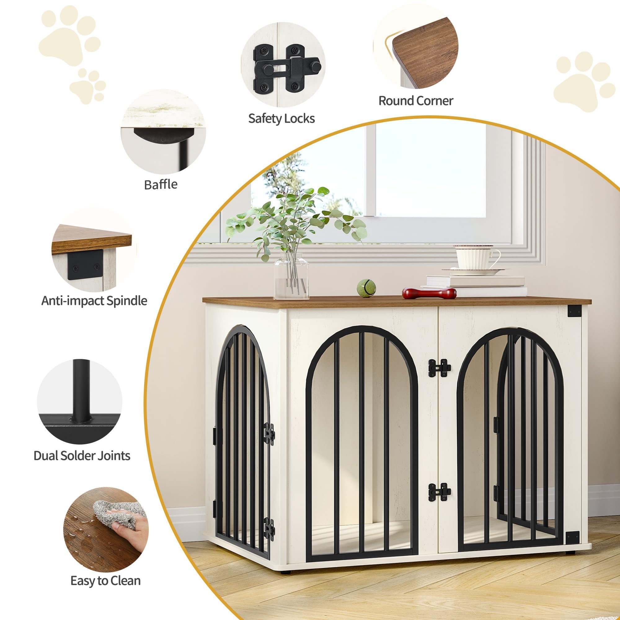 Hzuaneri dog crate bedroom nightstand blending function and style.