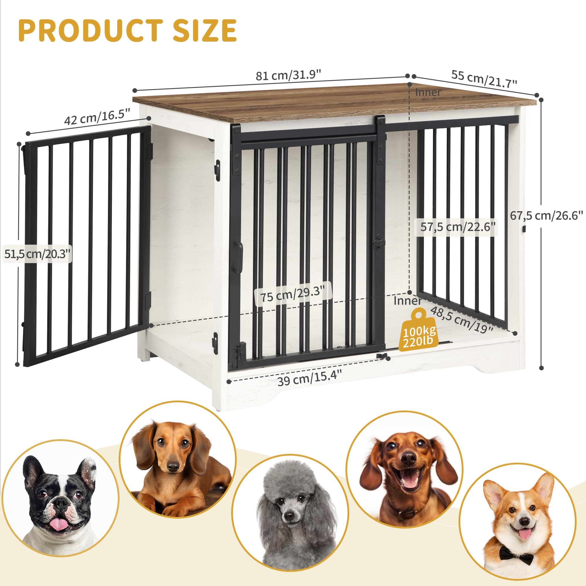 Hzuaneri interior dimensions 29.3L x 19W x 22.6H inches fits small dogs