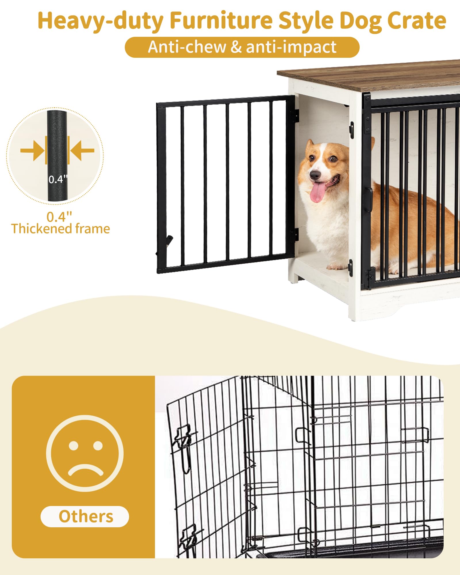 Hzuaneri crate uses 0.4-inch steel tubes for durable construction