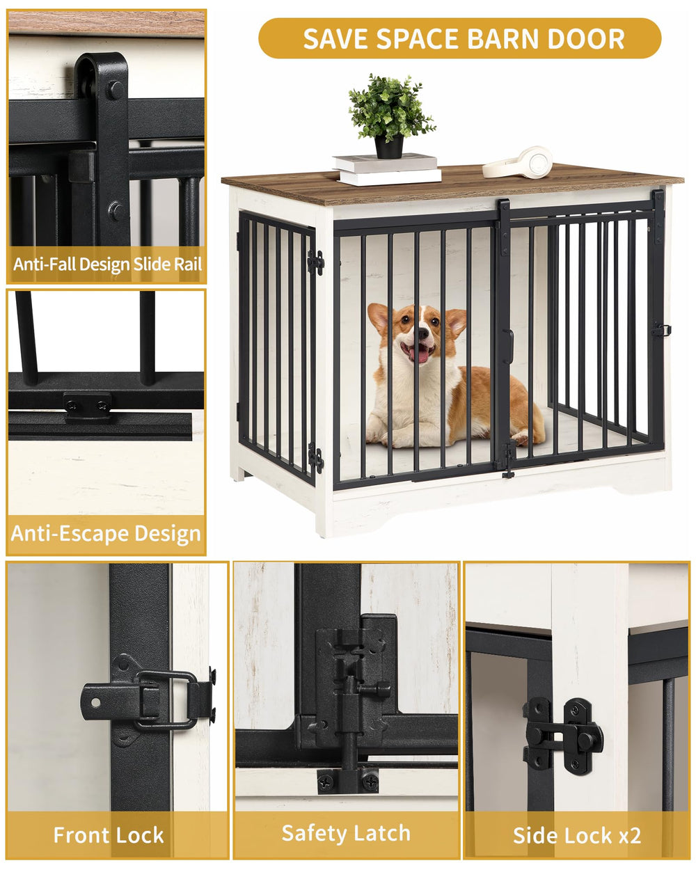 Hzuaneri wooden kennel end table doubles as stylish living room furniture