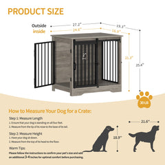 Hzuaneri interior measures 24.6x16.9x21.3 inches for compact dogs