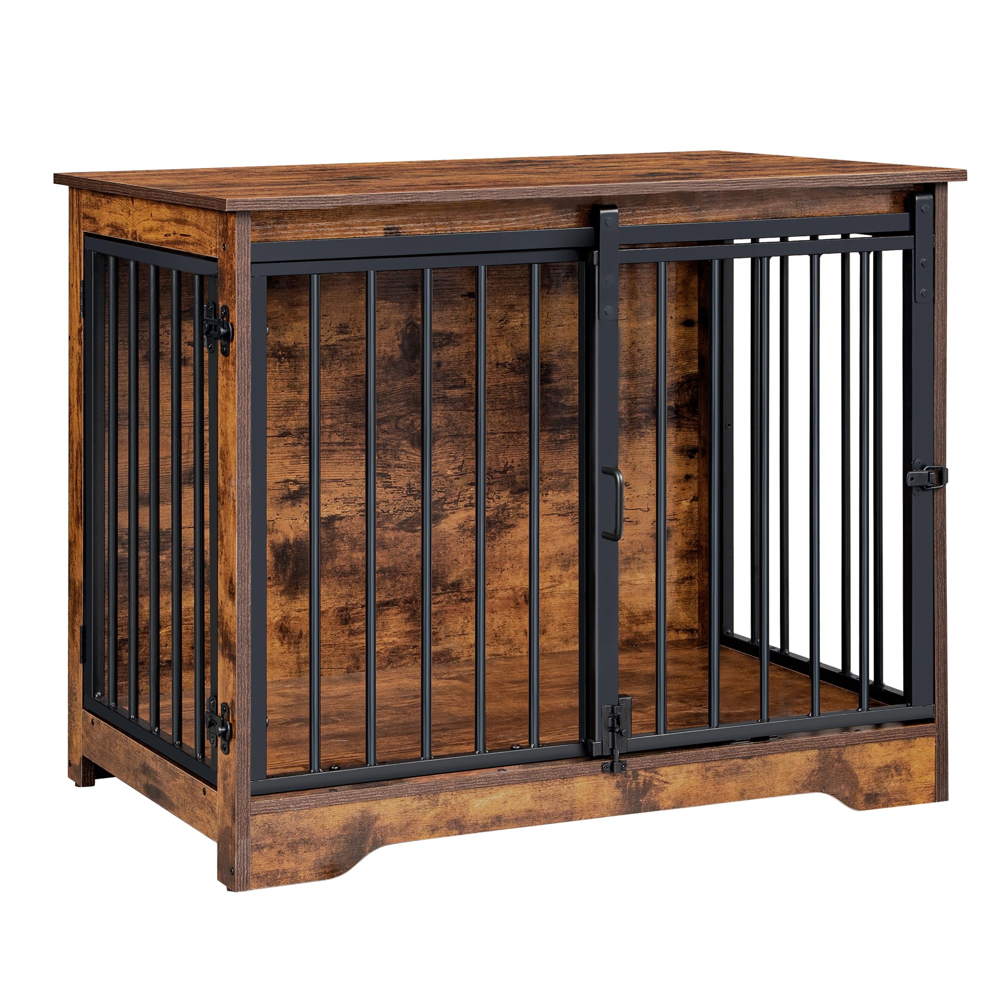 Hzuaneri rustic brown finish on dog crate exterior