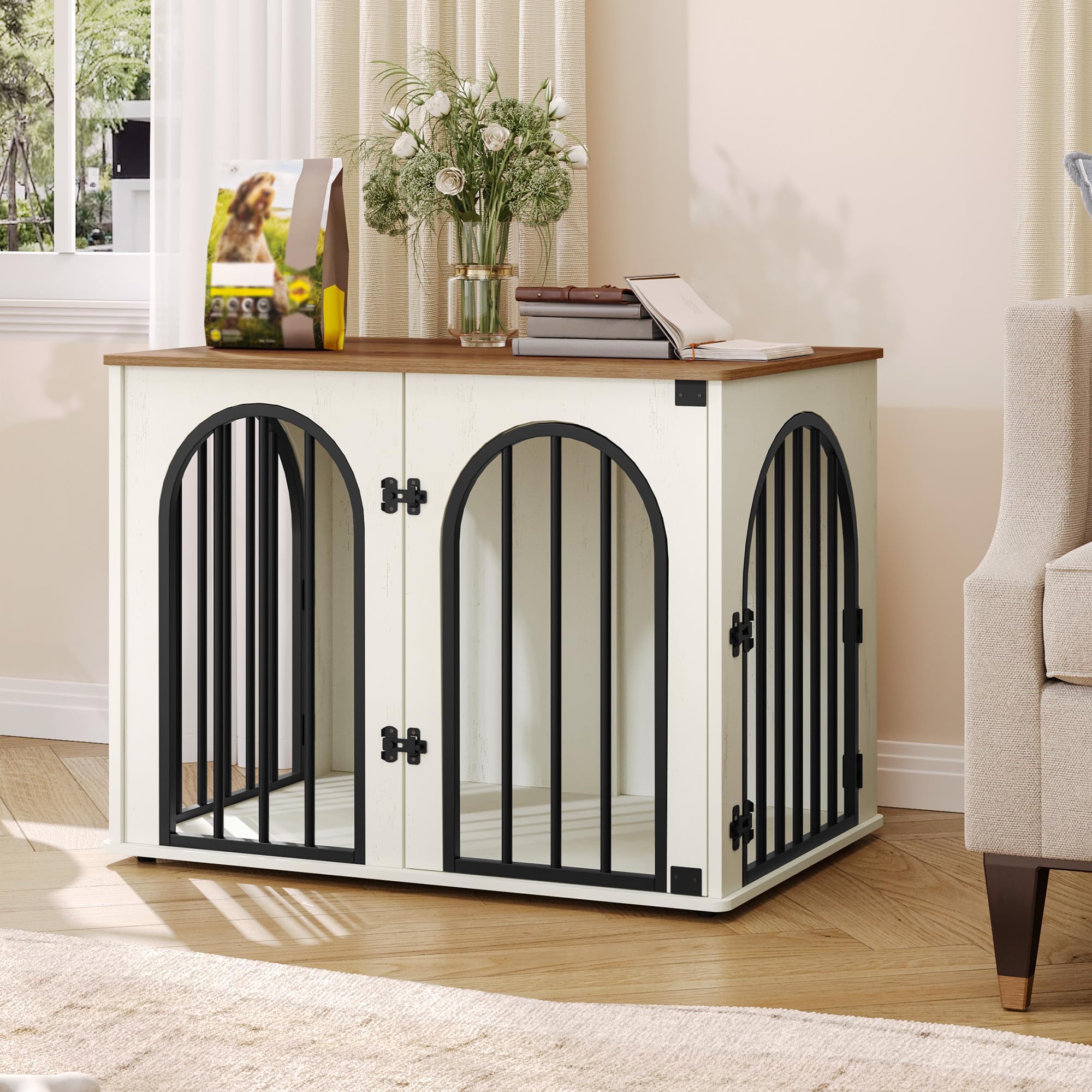 Hzuaneri furniture crate serves as end table or nightstand.