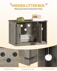 Hzuaneri hidden litter box cabinet interior featuring carpet to reduce litter scatter