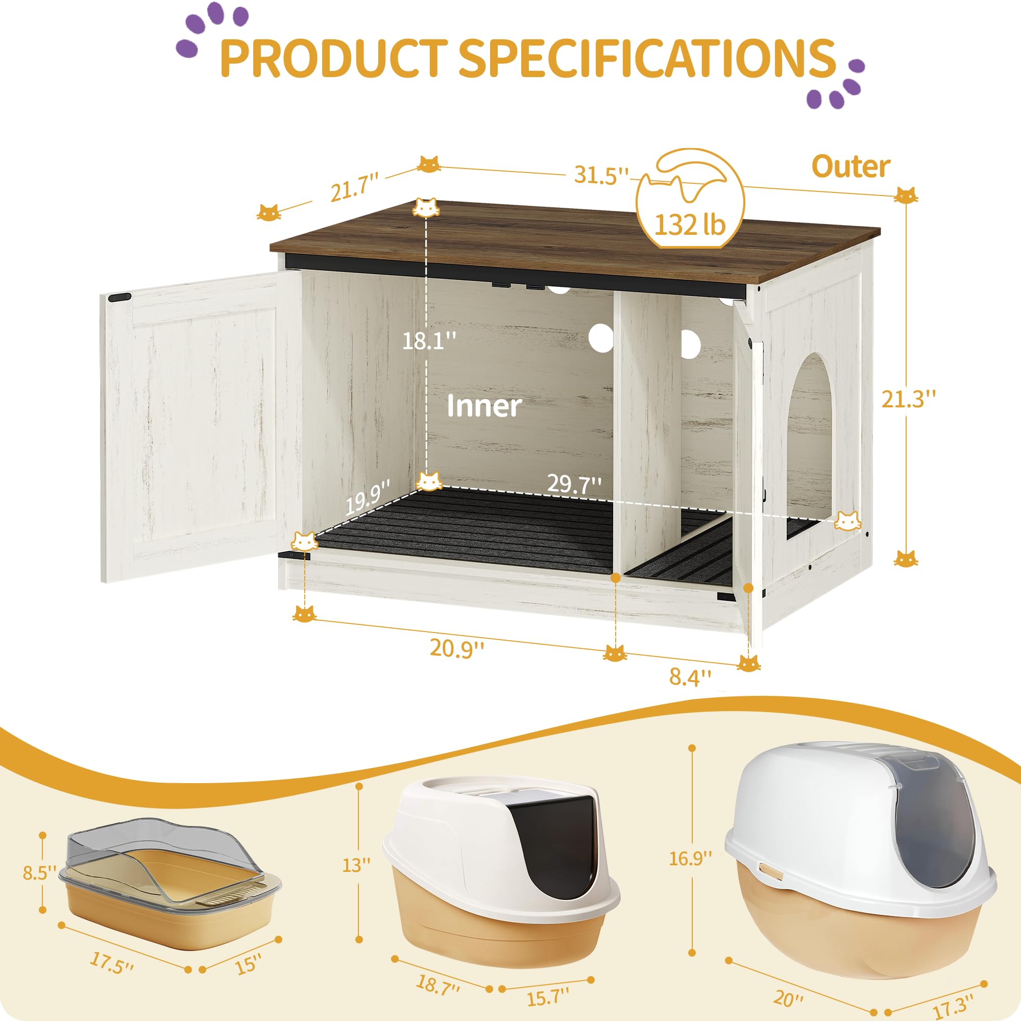 Hzuaneri hidden litter box furniture surface shows a tidy living room appeal.