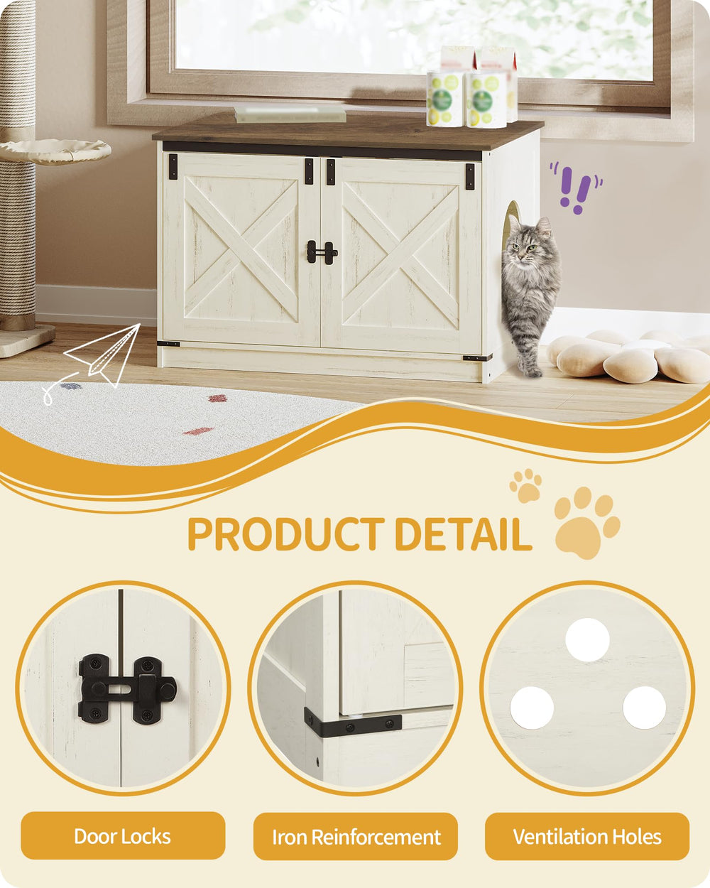 Hzuaneri moisture and splash-proof pads protect the wood from damp litter.