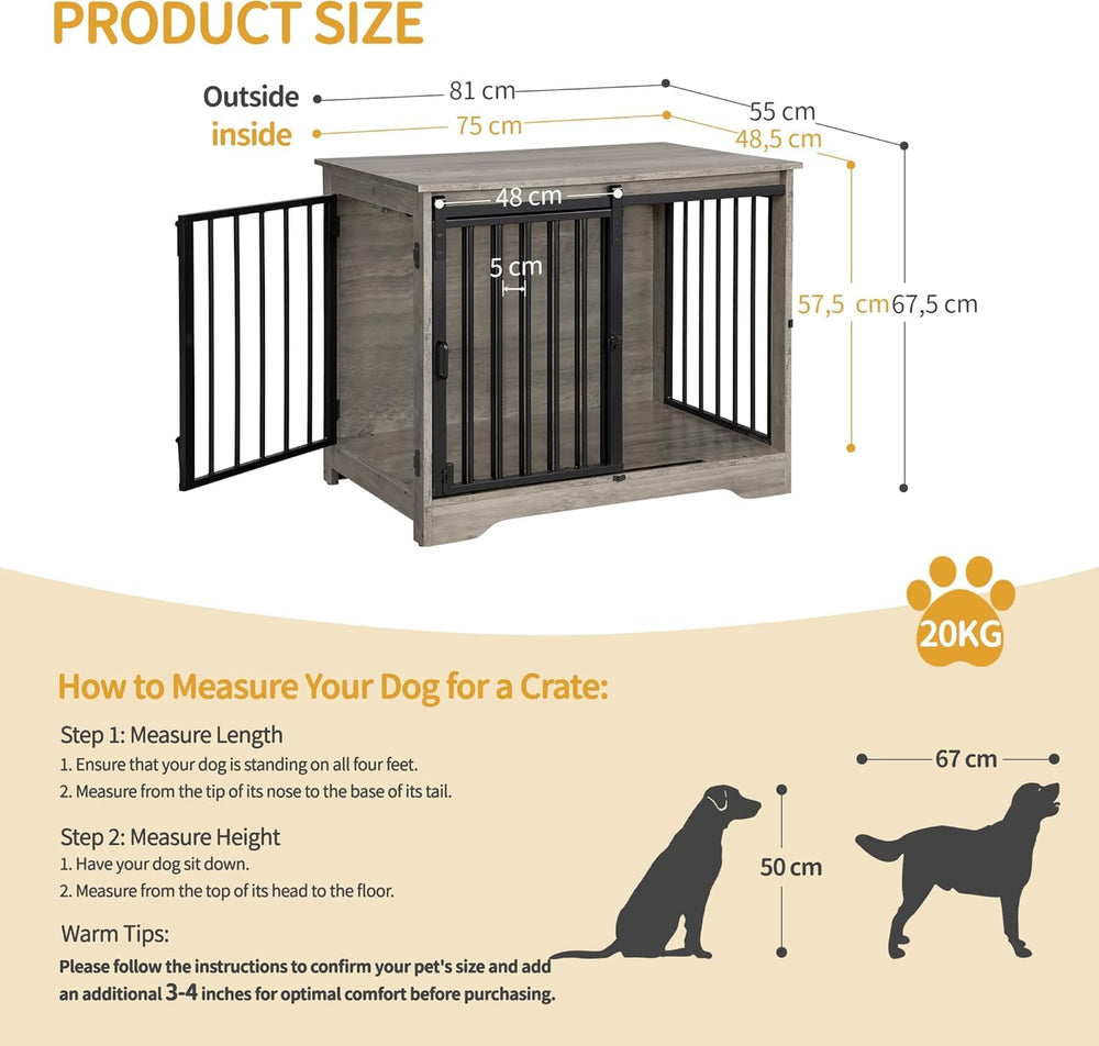 Hzuaneri two-door kennel offers easy access and secure containment for pets.