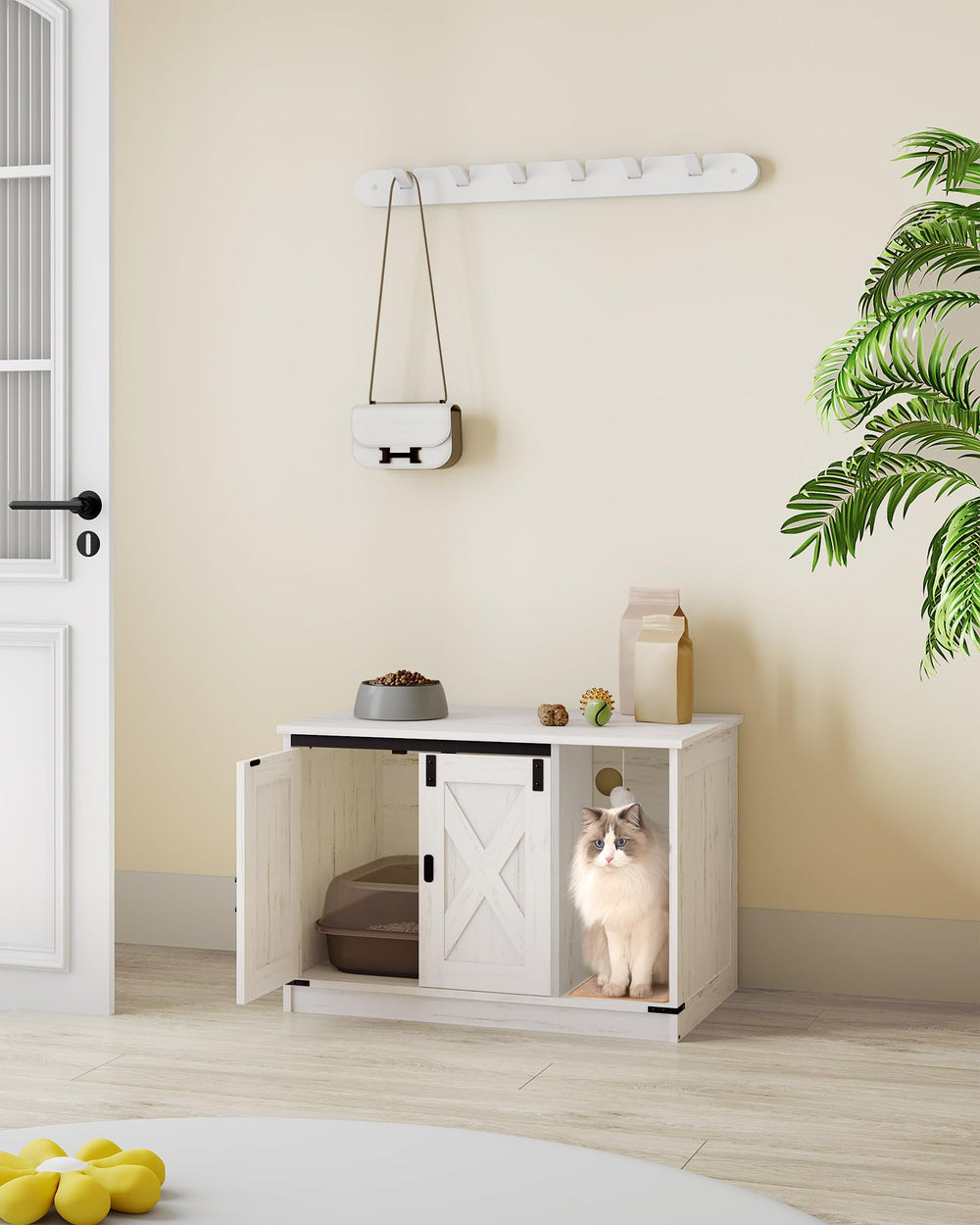 Hzuaneri white finish matches hallways and bedrooms with a clean look