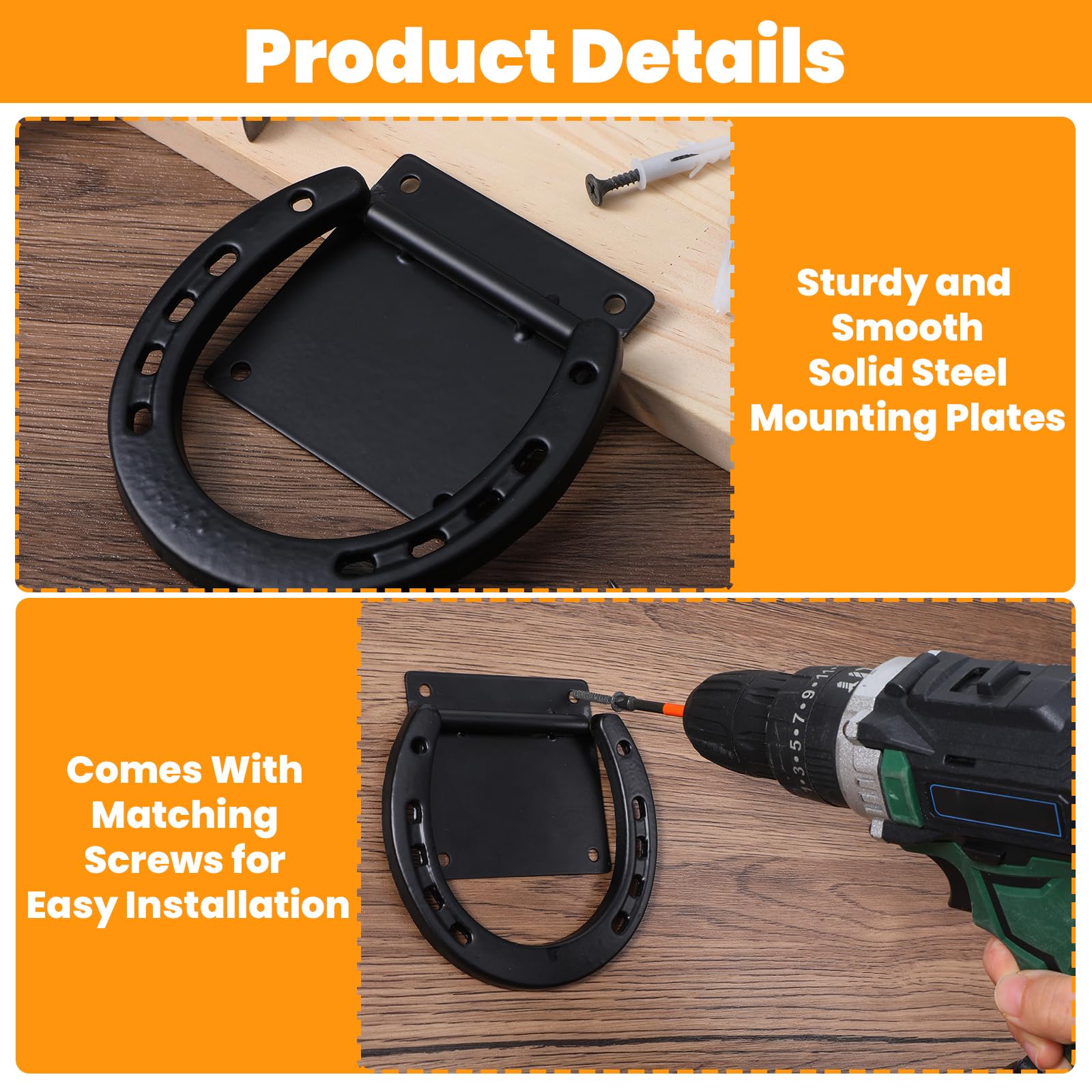IANFAN black-coated steel tie ring with smooth edge for long-lasting use.