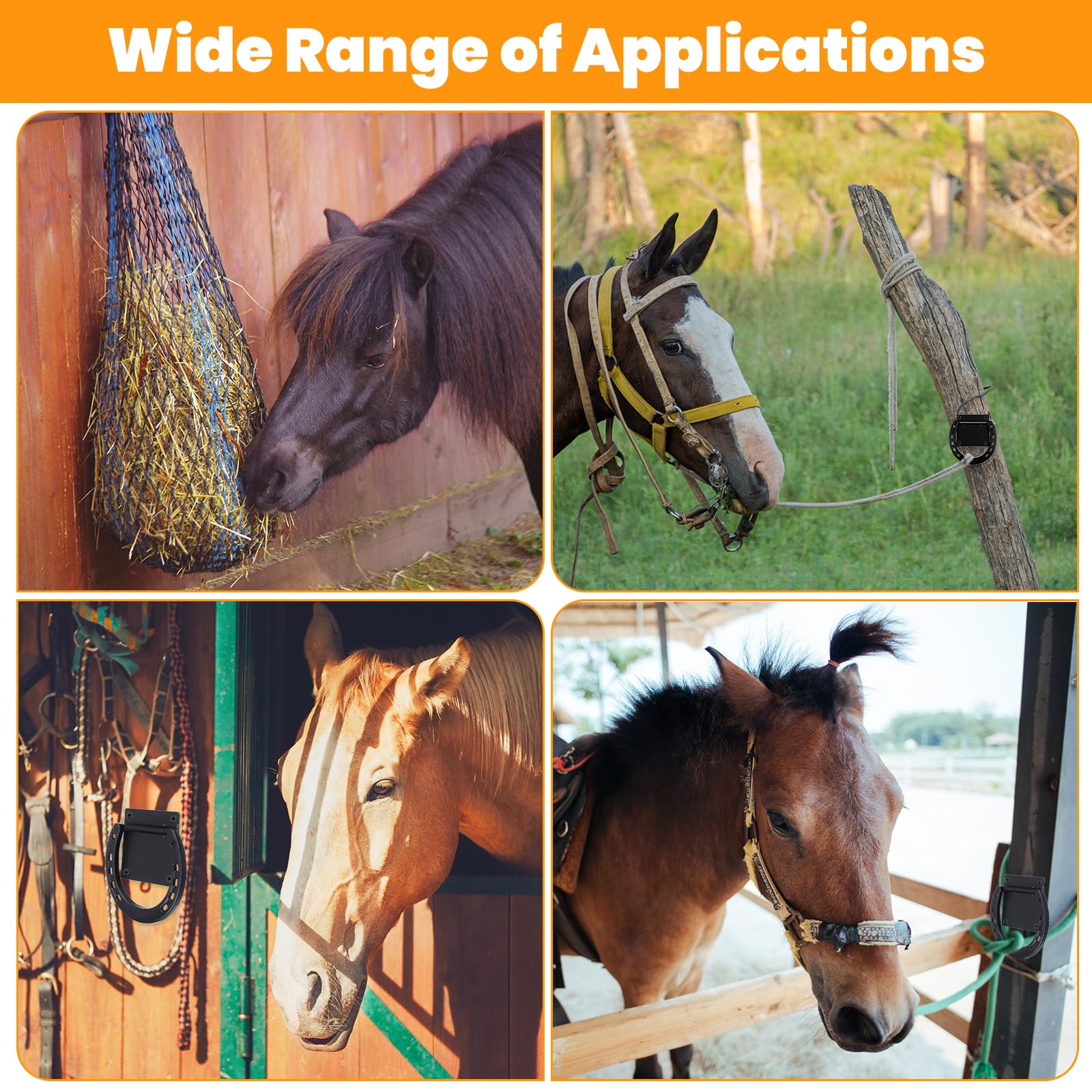 IANFAN horse care setup highlights practical tie points during brushing and trimming.