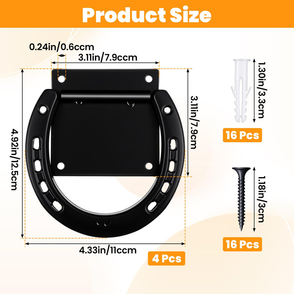 IANFAN horseshoe cross tie ring wall mount showing rustic charm and stability.