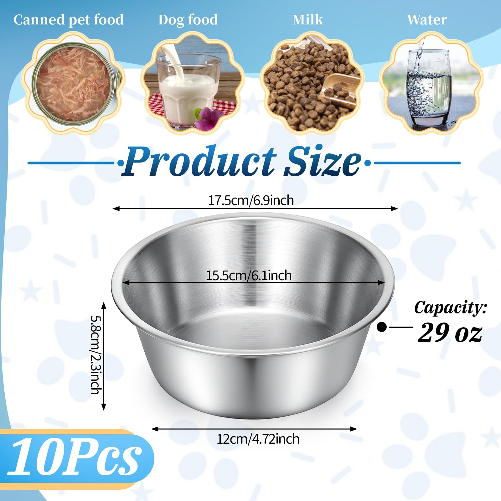 IANFAN stackable metal dog bowls save space in kitchen and dishwasher.