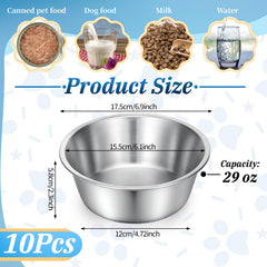 IANFAN stackable metal dog bowls save space in kitchen and dishwasher.