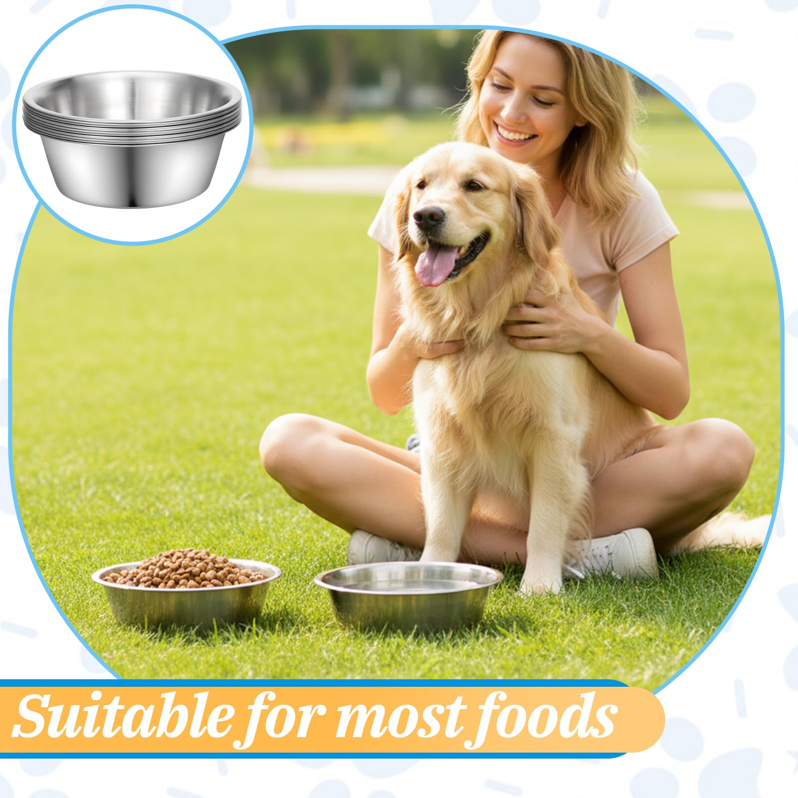 IANFAN versatile pet bowls suitable for meat, wet food, and water.
