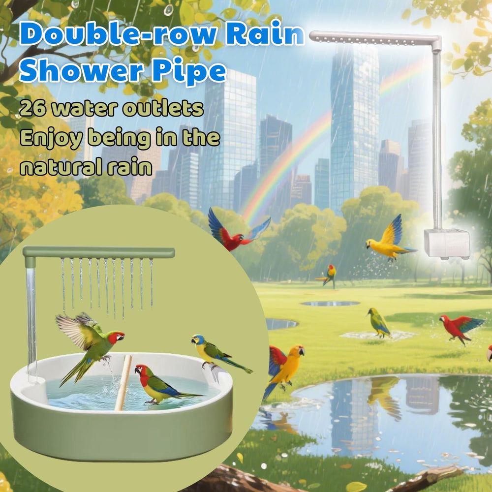 ianjetty parakeet-bath-splash-guard demonstrates splash containment for a tidy cage.