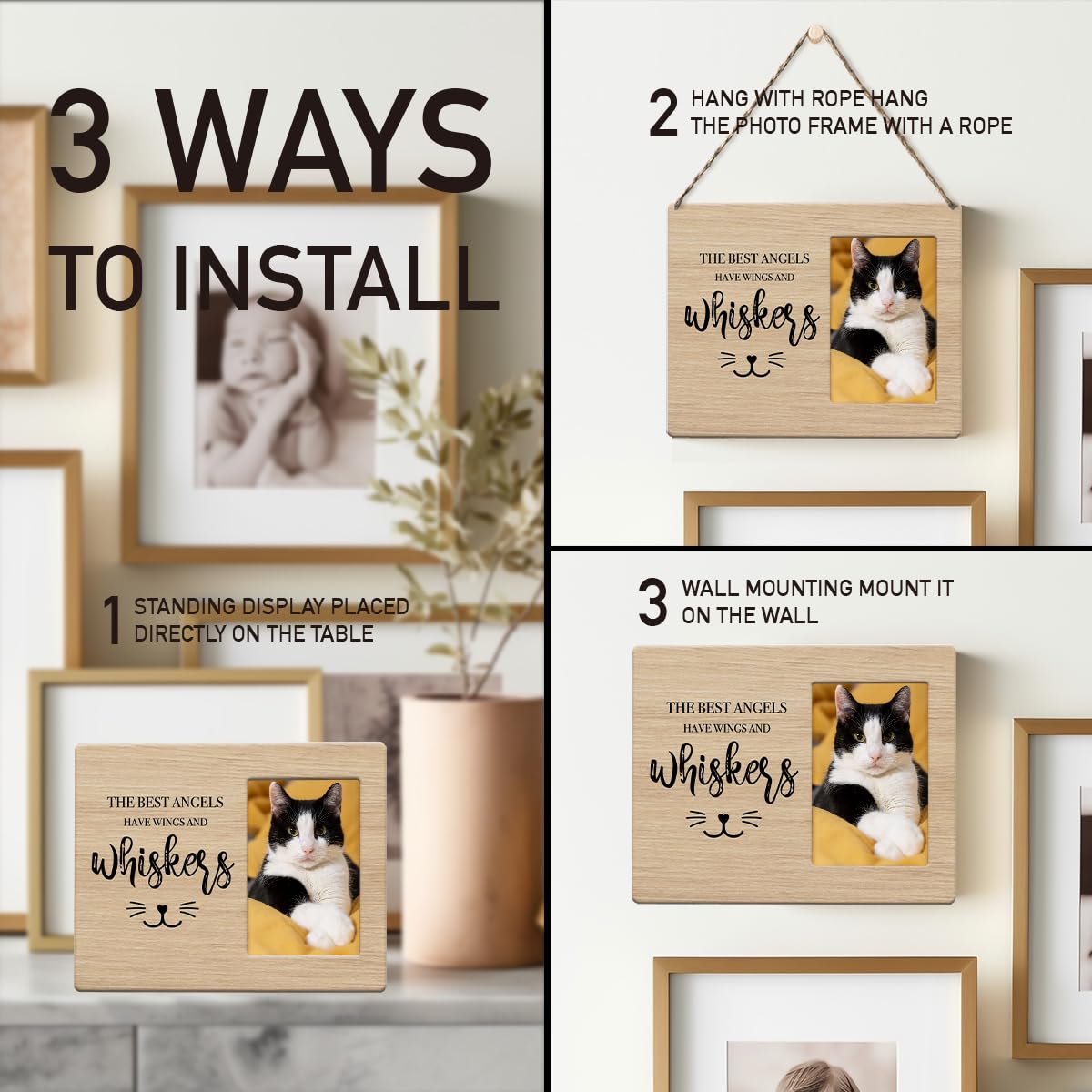 IAXIC Pet Memorial Frame clear-front protects cherished photos.