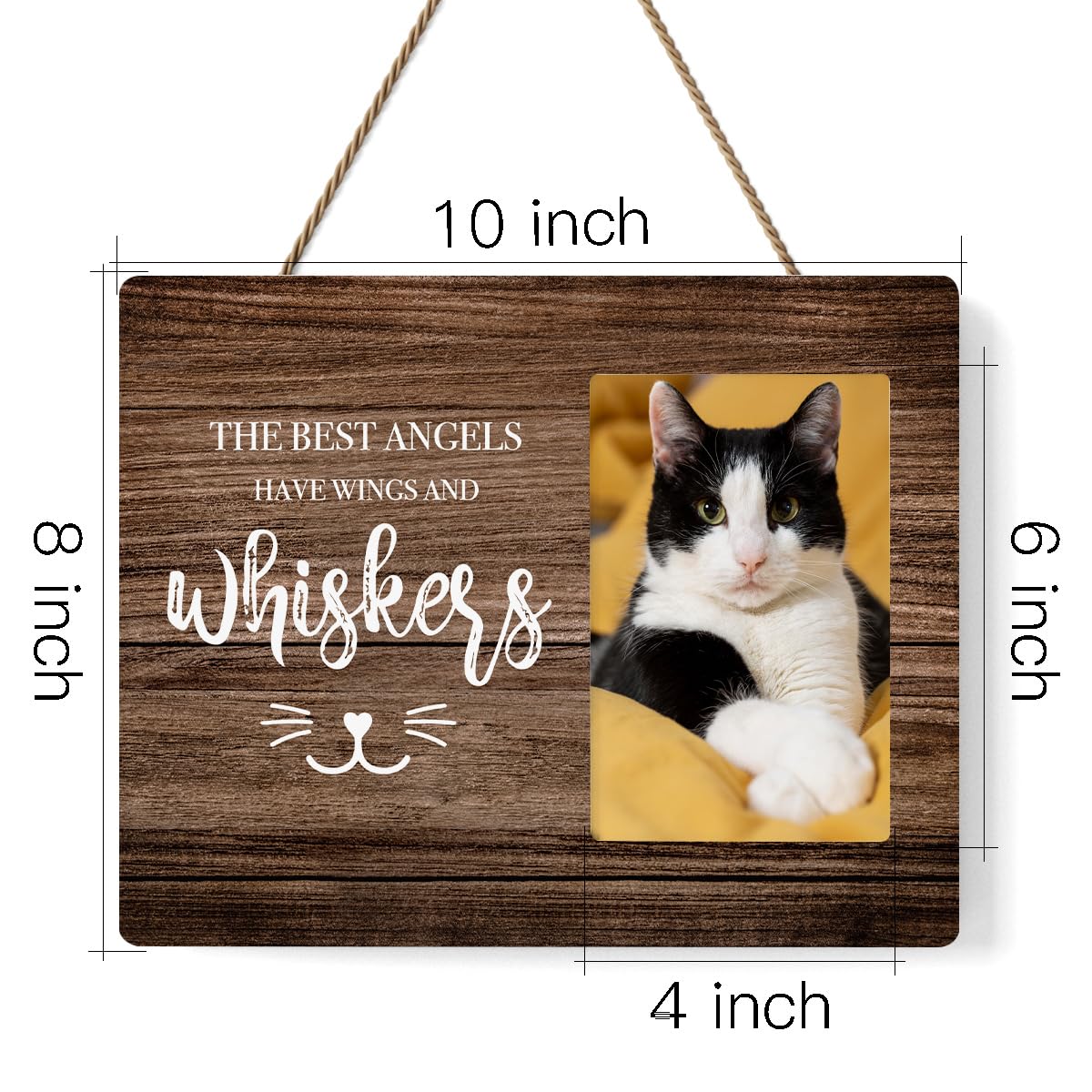 IAXIC Pet Memorial Frame wood texture emphasizes rustic elegance for living room display.