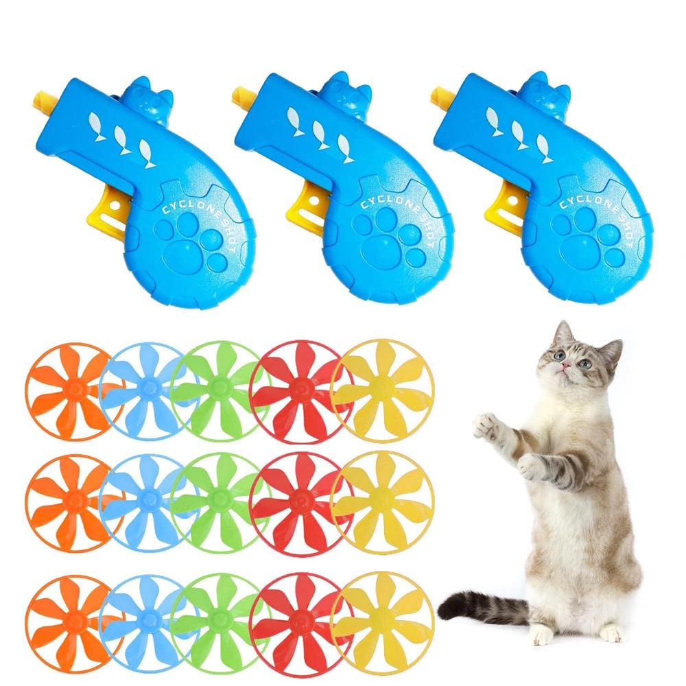 IAXSEE cat fetch toy launcher blue promotes indoor exercise