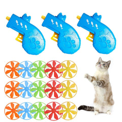 IAXSEE cat fetch toy launcher blue promotes indoor exercise