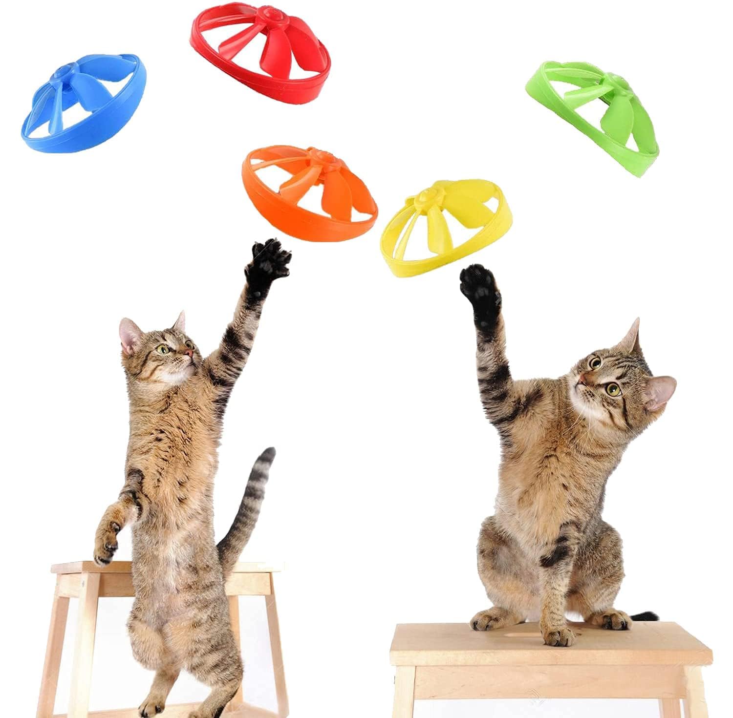 IAXSEE cat fetch toy launchers three varied play options