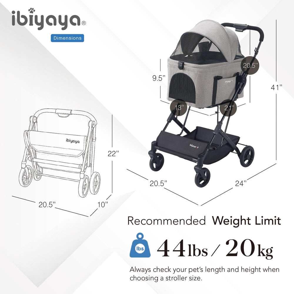 ibiyaya travois-cabin-space roomy interior for a medium dog or two small pets