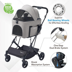 ibiyaya travois-detachable-carrier enables quick stroller-to-carrier transitions