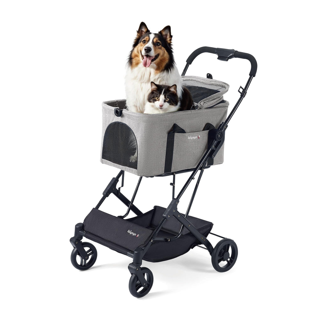 ibiyaya travois-stroller-frame delivers a smooth ride for medium pets on city streets
