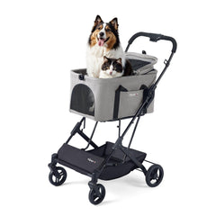 ibiyaya travois-stroller-frame delivers a smooth ride for medium pets on city streets